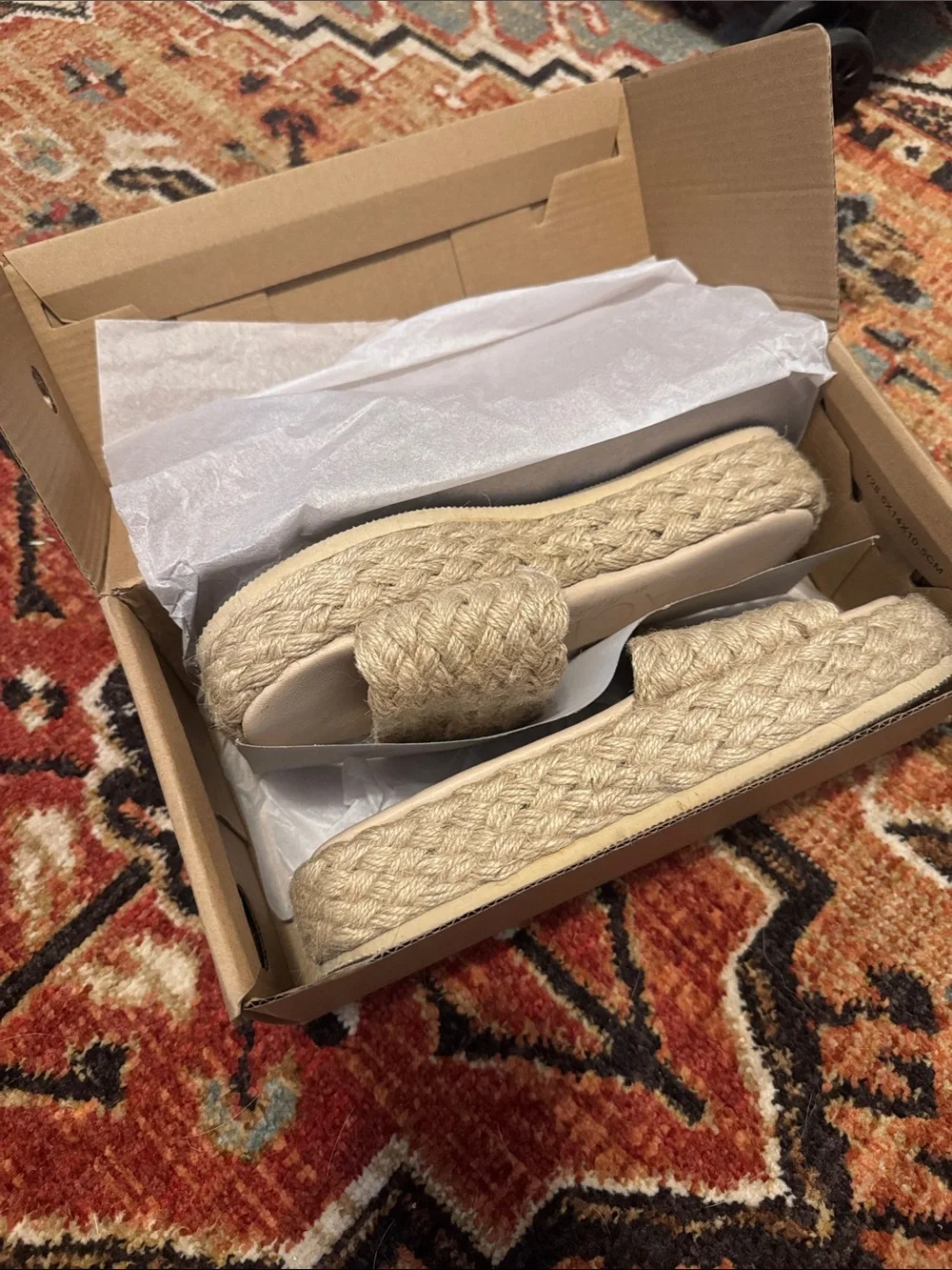 Woven Espadrille Platform Slide Sandals - Beige
